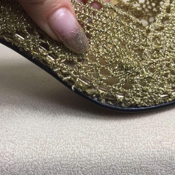 Gold Lace Heels Size (7M) by Jennifer Moore - Picture 9 of 15
